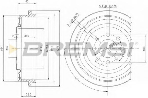 Тормозной барабан BREMSI DR5176