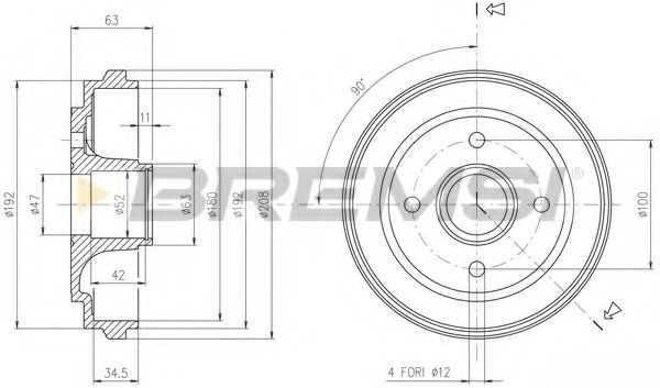 Тормозной барабан BREMSI DR5602