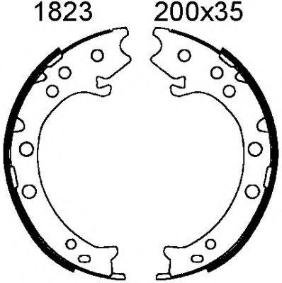 Комплект тормозных колодок, стояночная тормозная система BSF 01823