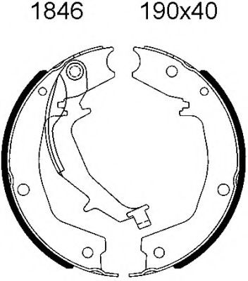 Комплект тормозных колодок, стояночная тормозная система BSF 01846