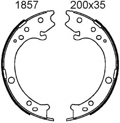 Комплект тормозных колодок, стояночная тормозная система BSF 1857