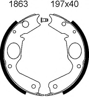Комплект тормозных колодок, стояночная тормозная система BSF 1863