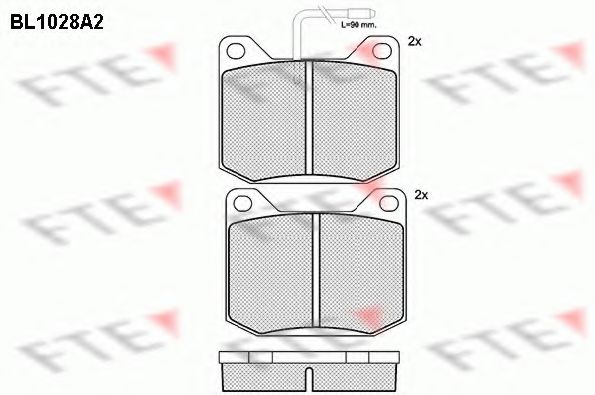 Комплект тормозных колодок, дисковый тормоз FTE BL1028A2