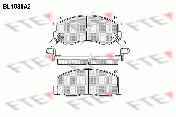 Комплект тормозных колодок, дисковый тормоз FTE BL1038A2