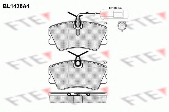 Комплект тормозных колодок, дисковый тормоз FTE BL1436A4