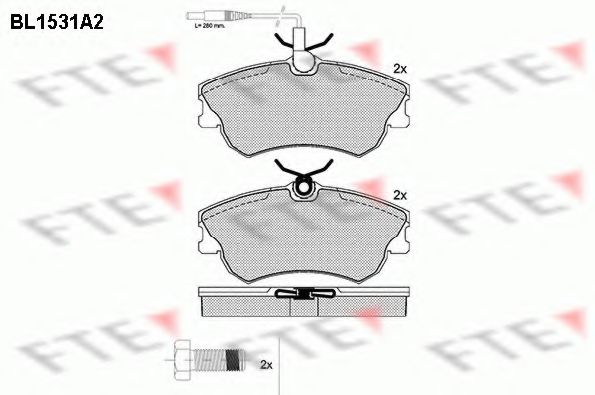 Комплект тормозных колодок, дисковый тормоз FTE BL1531A2