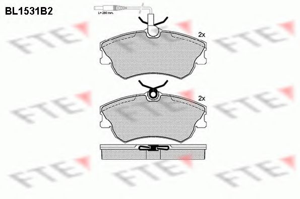 Комплект тормозных колодок, дисковый тормоз FTE BL1531B2