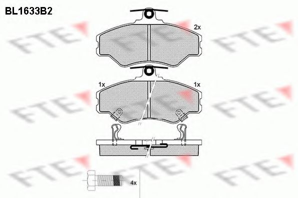 Комплект тормозных колодок, дисковый тормоз FTE BL1633B2