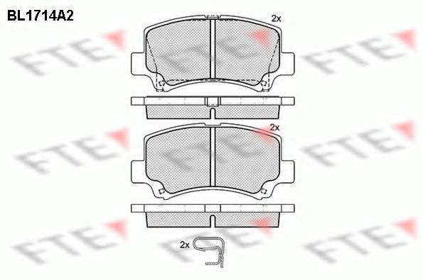 Комплект тормозных колодок, дисковый тормоз FTE BL1714A2