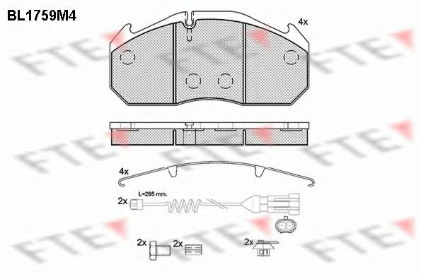 Комплект тормозных колодок, дисковый тормоз FTE 29030