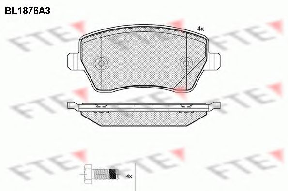 Комплект тормозных колодок, дисковый тормоз FTE BL1876A3