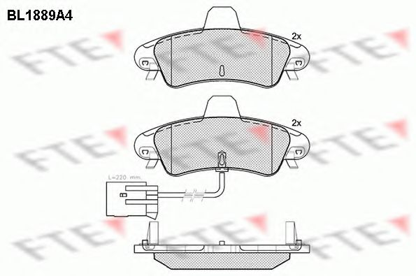 Комплект тормозных колодок, дисковый тормоз FTE BL1889A4