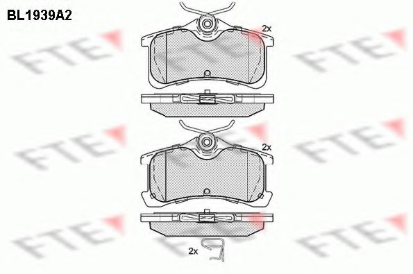 Комплект тормозных колодок, дисковый тормоз FTE BL1939A2