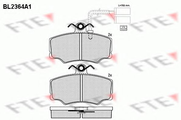 Комплект тормозных колодок, дисковый тормоз FTE BL2364A1