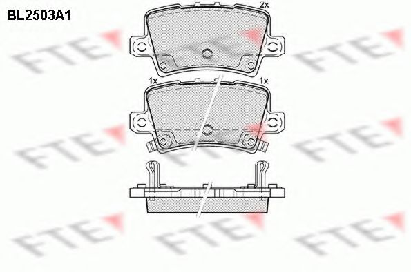 Комплект тормозных колодок, дисковый тормоз FTE BL2503A1