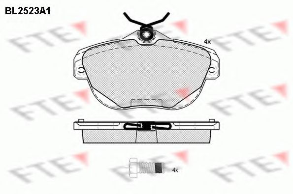 Комплект тормозных колодок, дисковый тормоз FTE BL2523A1