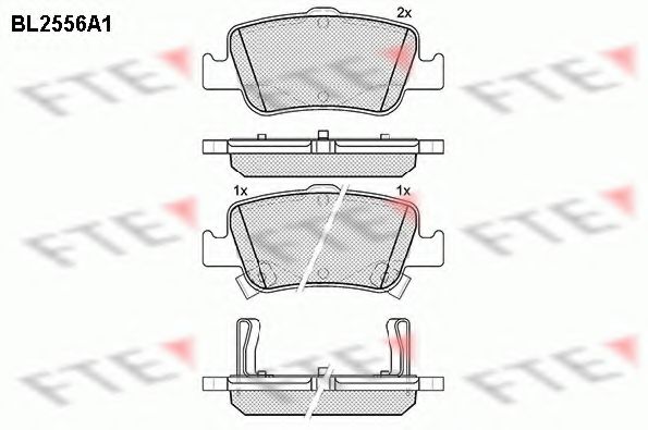 Комплект тормозных колодок, дисковый тормоз FTE BL2556A1