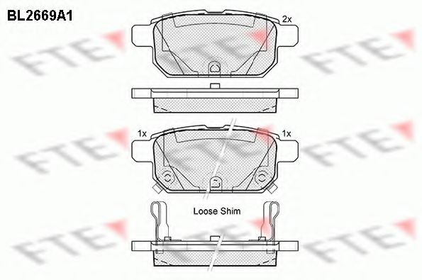 Комплект тормозных колодок, дисковый тормоз FTE BL2669A1