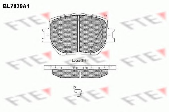 Комплект тормозных колодок, дисковый тормоз FTE BL2839A1
