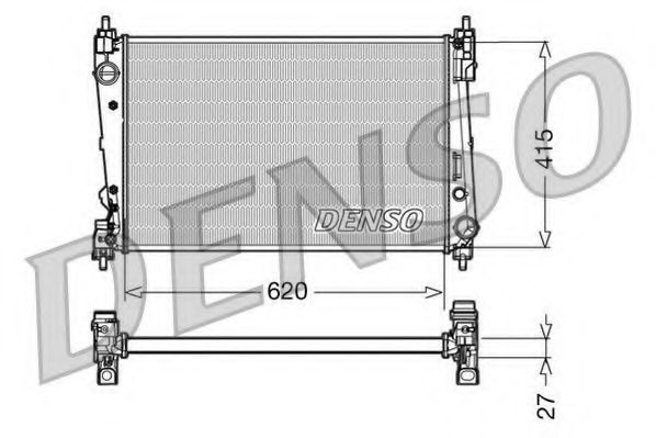 Радиатор, охлаждение двигателя DENSO DRM09111