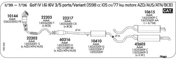 Система выпуска ОГ AKS DASIS SGVW242