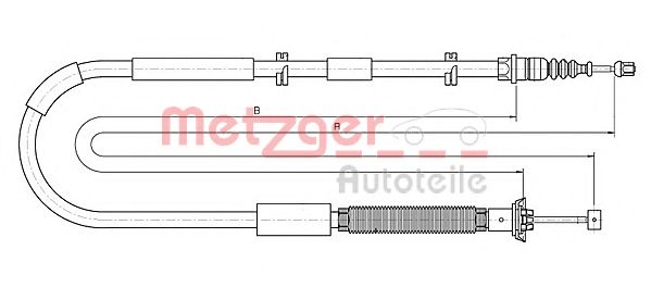 Трос, стояночная тормозная система METZGER 12.0723