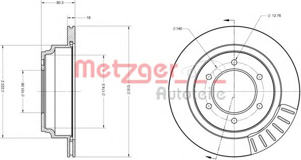 Тормозной диск METZGER 6110158