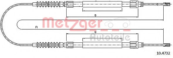 Трос, стояночная тормозная система METZGER 10.4732