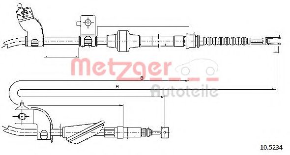 Трос, стояночная тормозная система METZGER 10.5234