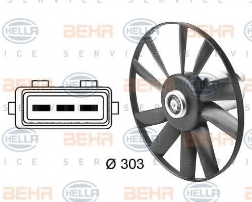 Вентилятор, охлаждение двигателя BEHR HELLA SERVICE 8EW 009 144-481