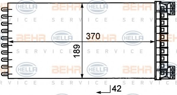 Теплообменник, отопление салона BEHR HELLA SERVICE 8FH 351 029-081