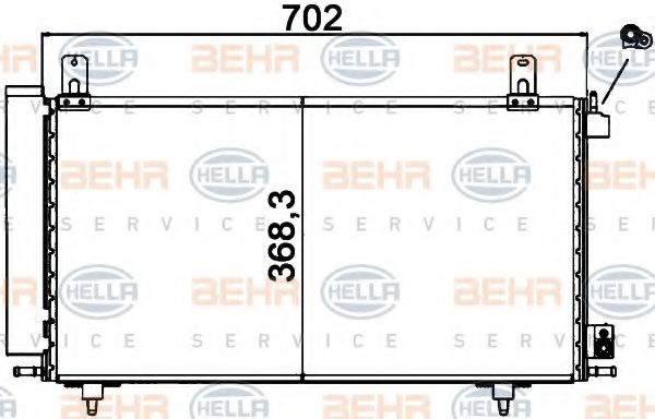 Конденсатор, кондиционер BEHR HELLA SERVICE H4432