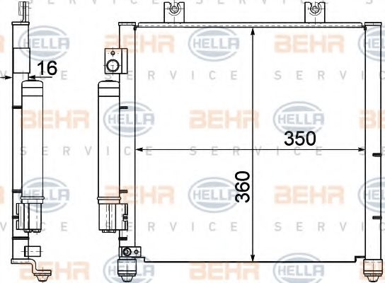 Конденсатор, кондиционер BEHR HELLA SERVICE 8FC 351 301-411