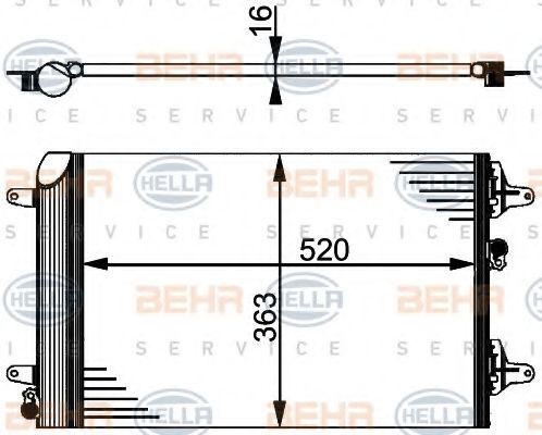 Конденсатор, кондиционер BEHR HELLA SERVICE 8FC 351 301-521