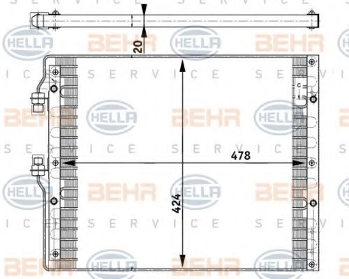 Конденсатор, кондиционер BEHR HELLA SERVICE 8FC 351 302-181