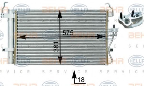 Конденсатор, кондиционер BEHR HELLA SERVICE 8FC 351 302-351