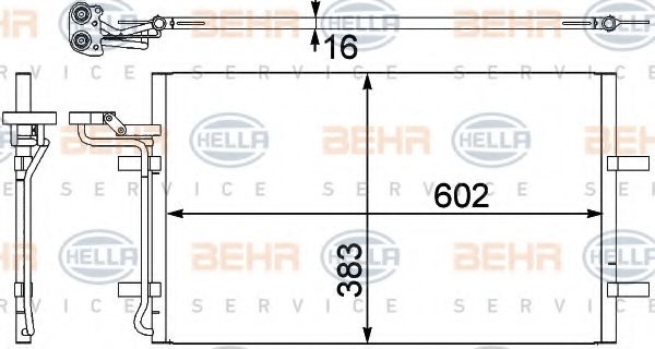 Конденсатор, кондиционер BEHR HELLA SERVICE 8FC 351 302-571