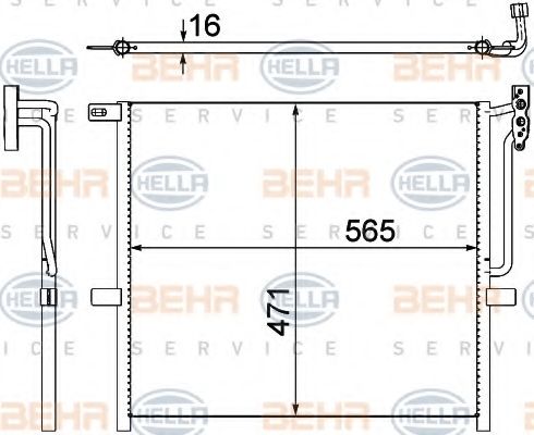 Конденсатор, кондиционер BEHR HELLA SERVICE 8FC 351 302-581