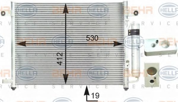 Конденсатор, кондиционер BEHR HELLA SERVICE 8FC 351 302-731