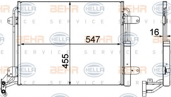 Конденсатор, кондиционер BEHR HELLA SERVICE 8FC 351 303-461