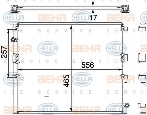 Конденсатор, кондиционер BEHR HELLA SERVICE 8FC 351 304-071