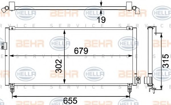 Конденсатор, кондиционер BEHR HELLA SERVICE 8FC 351 304-161