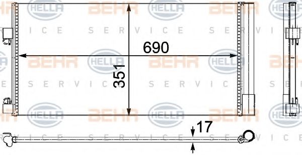 Конденсатор, кондиционер BEHR HELLA SERVICE 8FC 351 304-241