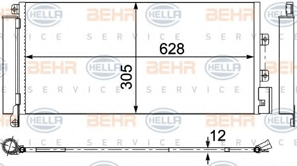 Конденсатор, кондиционер BEHR HELLA SERVICE 8FC 351 304-251