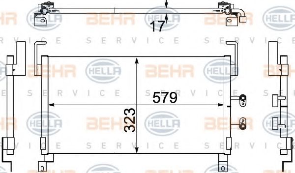 Конденсатор, кондиционер BEHR HELLA SERVICE 8FC 351 304-371