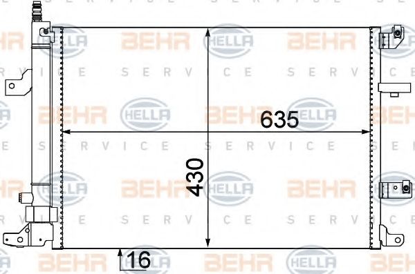 Конденсатор, кондиционер BEHR HELLA SERVICE 8FC 351 304-451