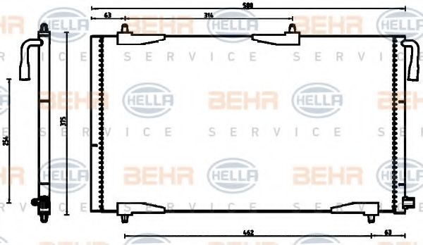 Конденсатор, кондиционер BEHR HELLA SERVICE 8FC 351 304-501