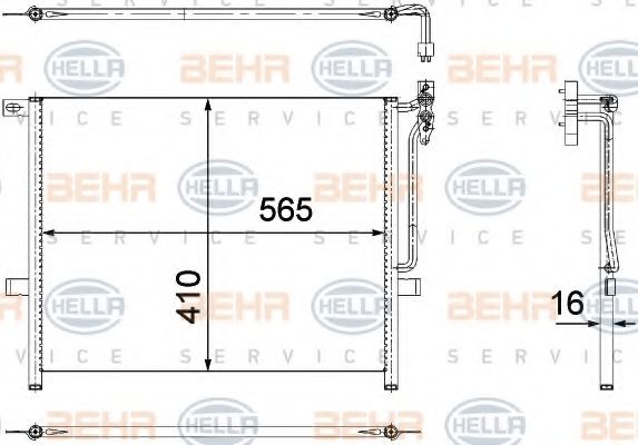 Конденсатор, кондиционер BEHR HELLA SERVICE 8FC 351 304-511