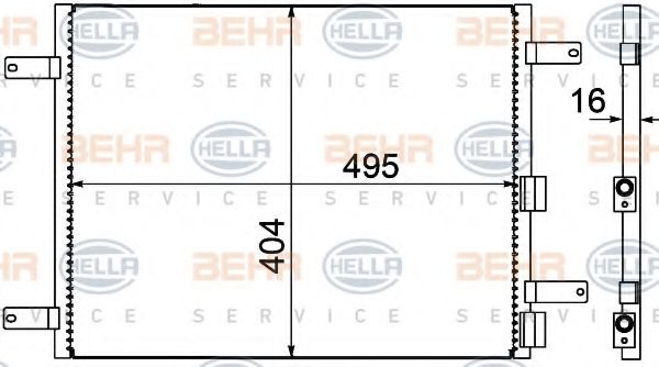 Конденсатор, кондиционер BEHR HELLA SERVICE 8FC 351 305-021