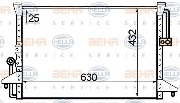 Конденсатор, кондиционер BEHR HELLA SERVICE 8FC 351 307-141